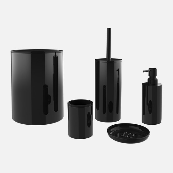 Flores Banyo Aksesuar Seti Siyah