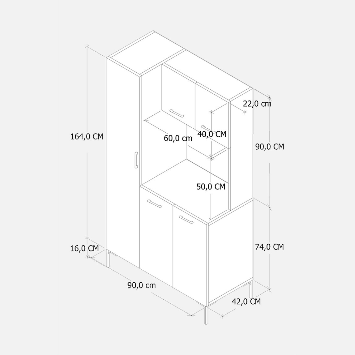    Fly Mayi Çok Amaçlı Mutfak Dolabı 