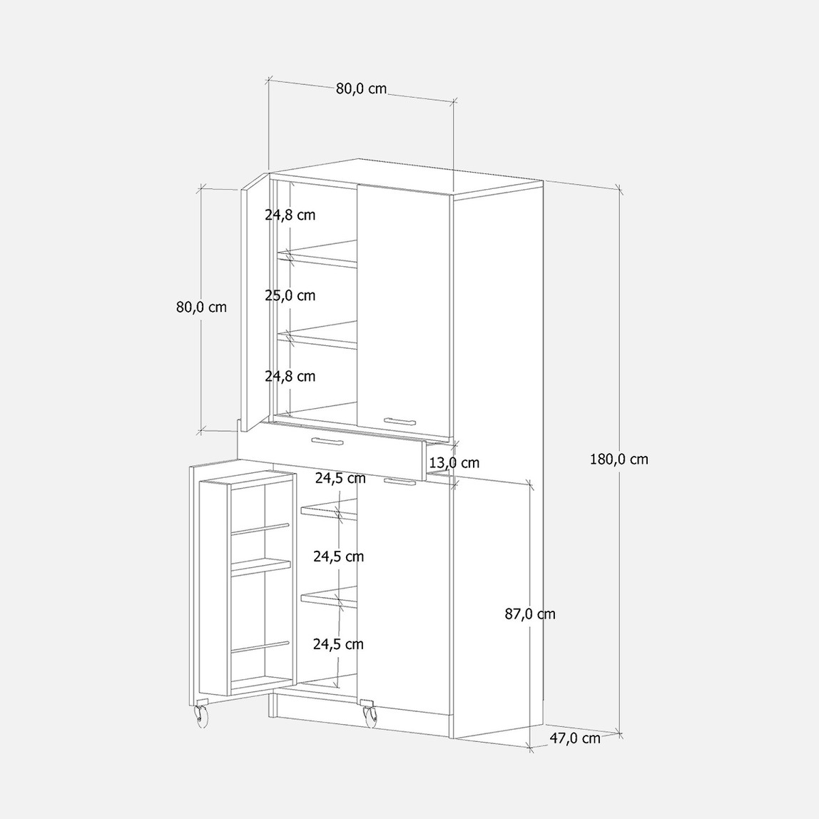    Fly Sima Çok Amaçlı Kiler Dolabı 