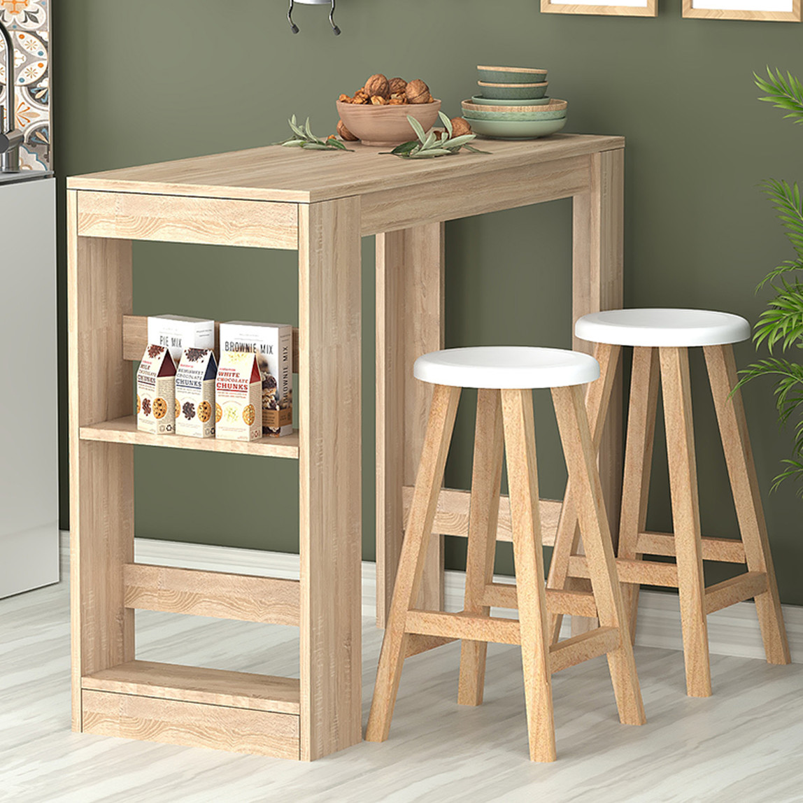    Fly Bery Bar Masası Meşe 