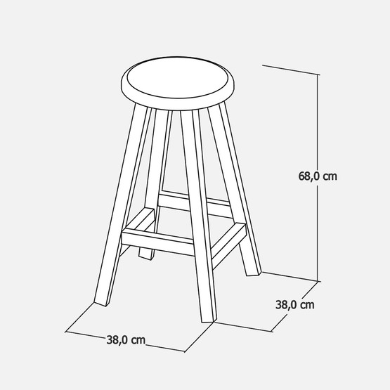 Fly Ahşap Bar Taburesi