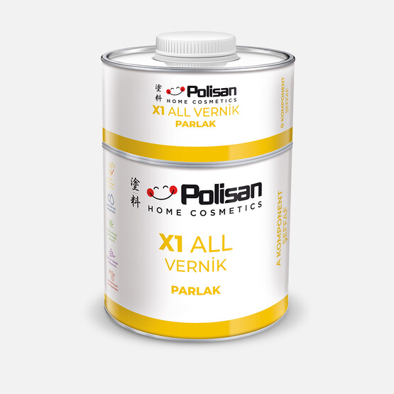 Polisan X1 ALL Vernik Parlak Şeffaf 0,60L

