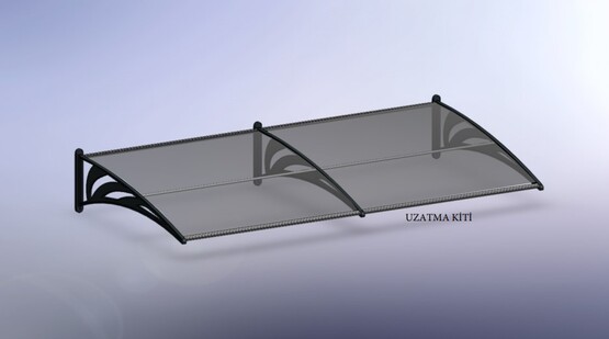 Global Tente Kapı Üstü Sundurma 120x100cm Gri- Uzatma Kiti-Ekonomik Seri