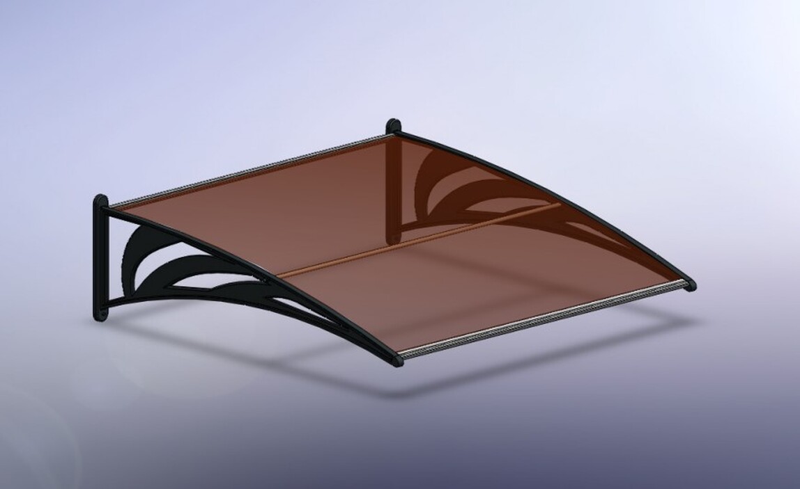    Global Tente Kapı Üstü Sundurma 120x100cm Bronz- Ana Kit-Ekonomik Seri 