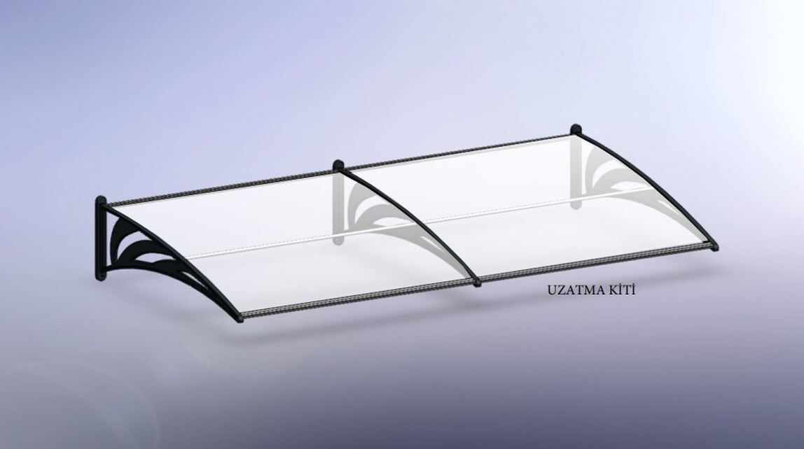    Global Tente Kapı Üstü Sundurma 120x100cm Beyaz- Uzatma Kiti-Ekonomik Seri 