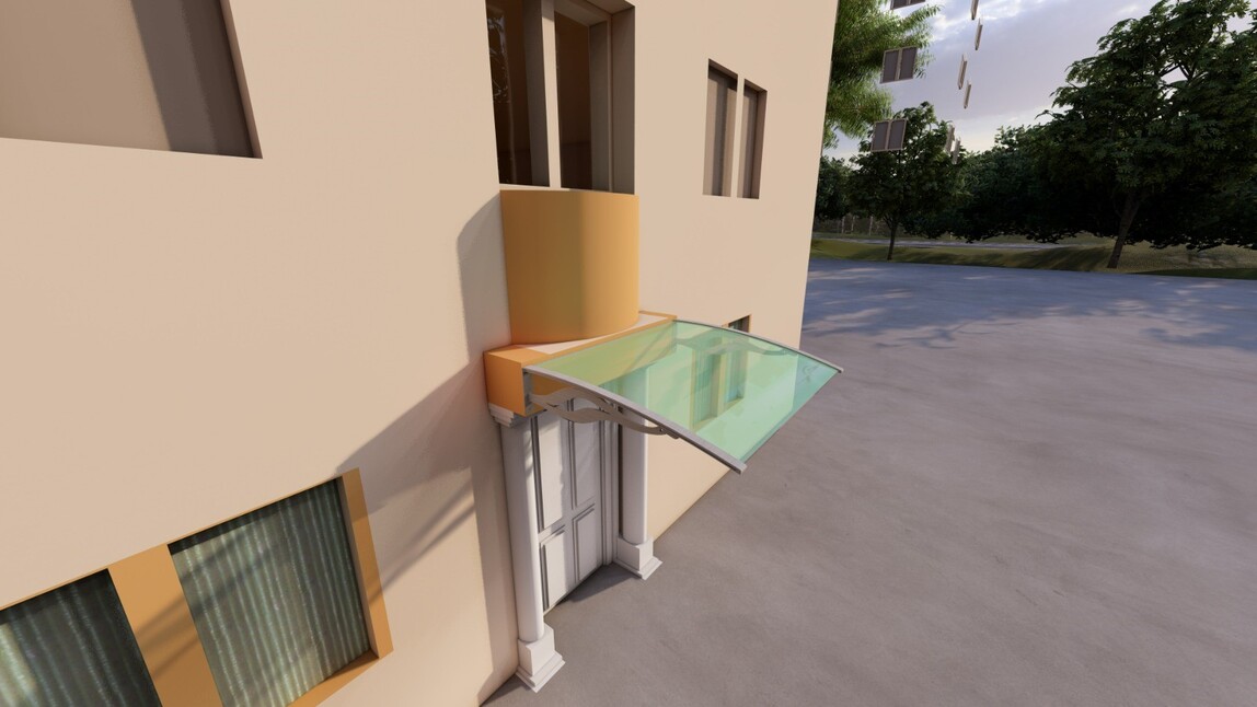    Global Tente Kapı Üstü Sundurma 120x100 Yeşil- Ana Kit-Lüx Seri 