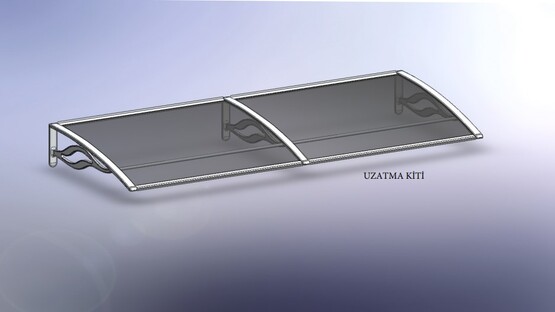 Global Tente Kapı Üstü Sundurma 120x100 Gri- Uzatma Kiti-Lüx Seri