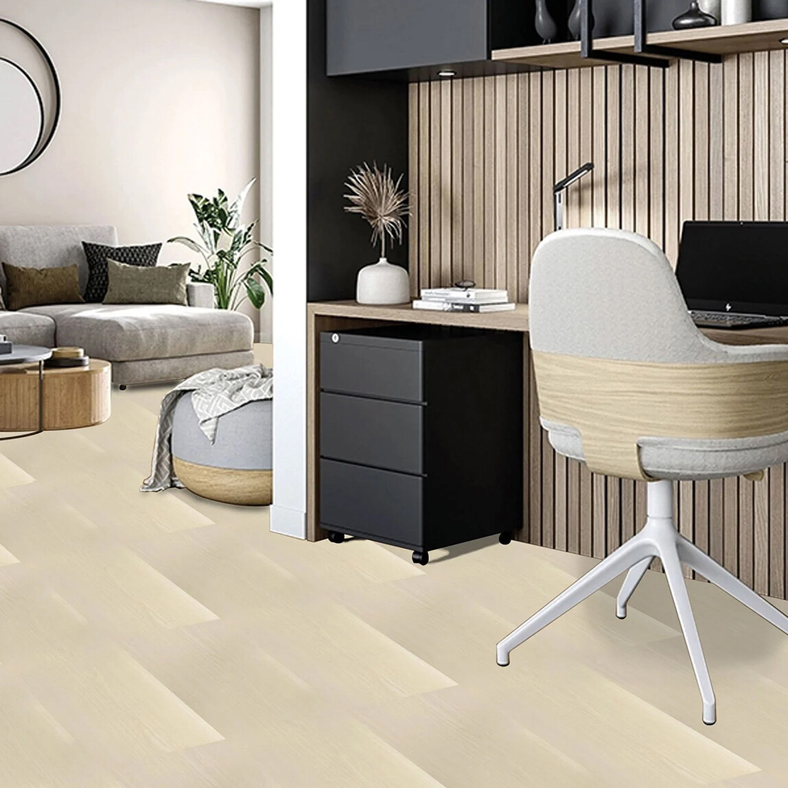    Tink PVC Yapışkanlı Yer Döşeme Beyaz 25x80cm   