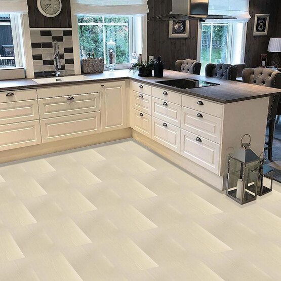 Tink PVC Yapışkanlı Yer Döşeme Beyaz 25x80cm  