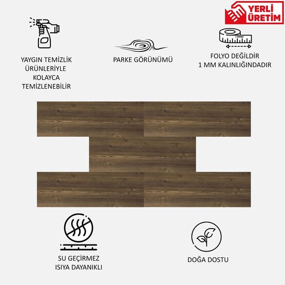 Tink PVC Yapışkanlı Yer Döşeme Antik Desen 25x80cm 

