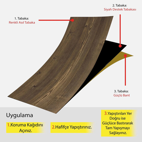 Tink PVC Yapışkanlı Yer Döşeme Antik Desen 25x80cm 

