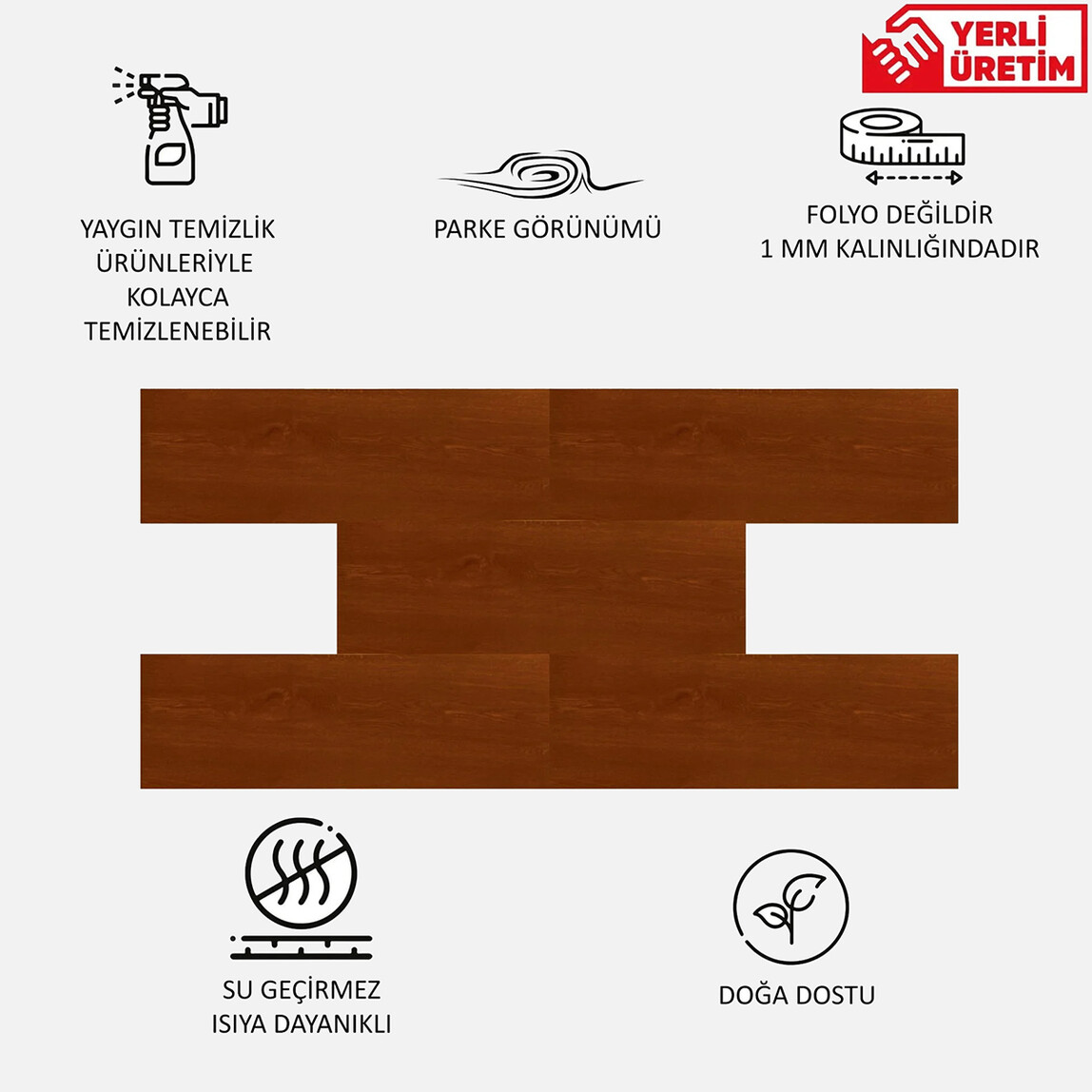     Tink PVC Yapışkanlı Yer Döşeme Altın Meşe 25x80cm 