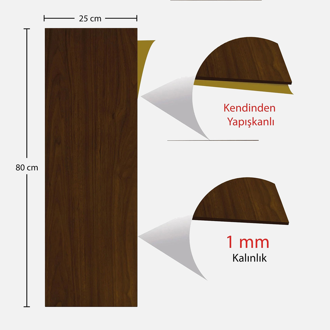    Tink PVC Yapışkanlı Yer Döşeme Teak 25x80cm 