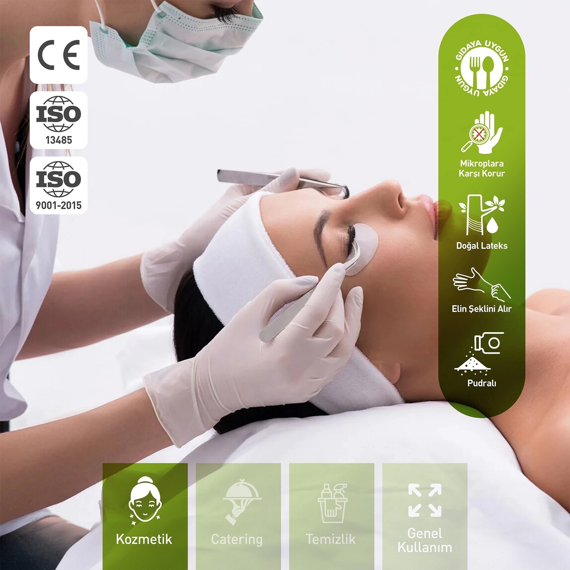    Dolphin Pudralı Lateks Eldiven Beyaz 100'lü M 