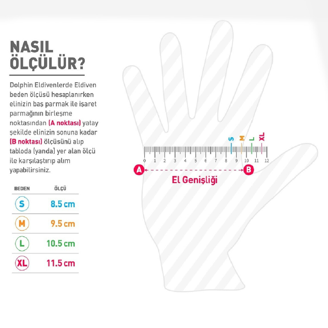    Dolphin Pudralı Lateks Eldiven Beyaz 100'lü M 