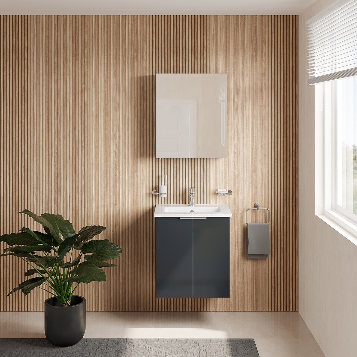    Vitra Nexa Square 60cm Banyo Dolabı Antrasit 