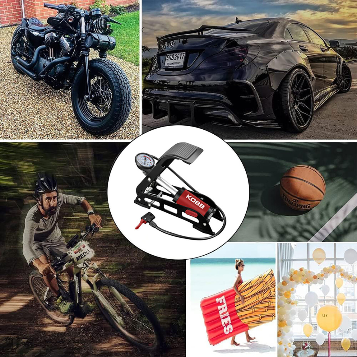    KOBB KB0901 87PSI Analog Basınç Göstergeli Ayak Pompası 