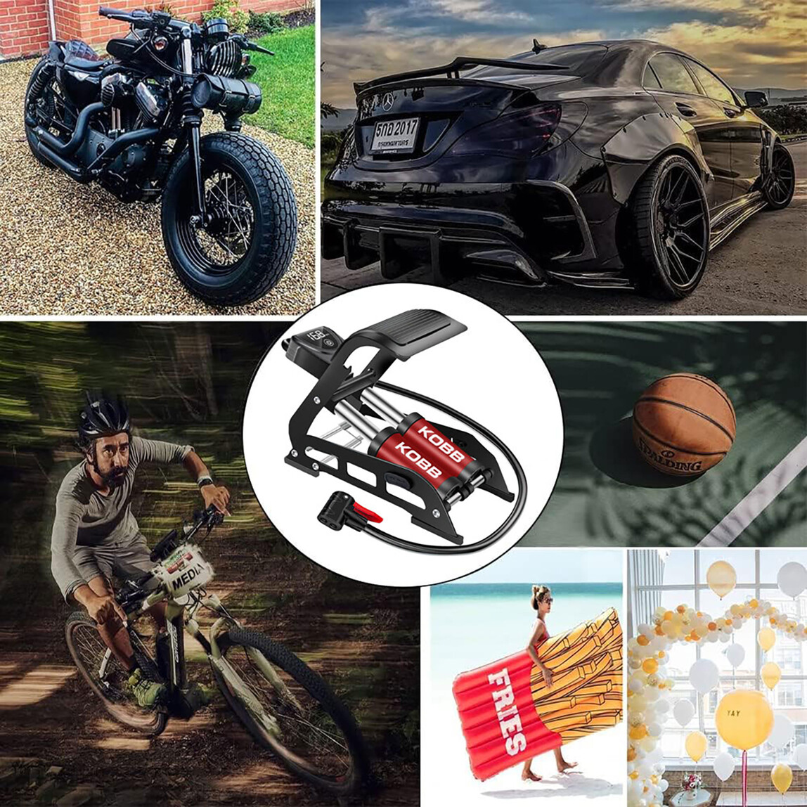    KOBB KB5402D Çift Pistonlu Dokunmatik Dijital Basınç Göstergeli Ayak Pompası + Taşıma Kılıfı 