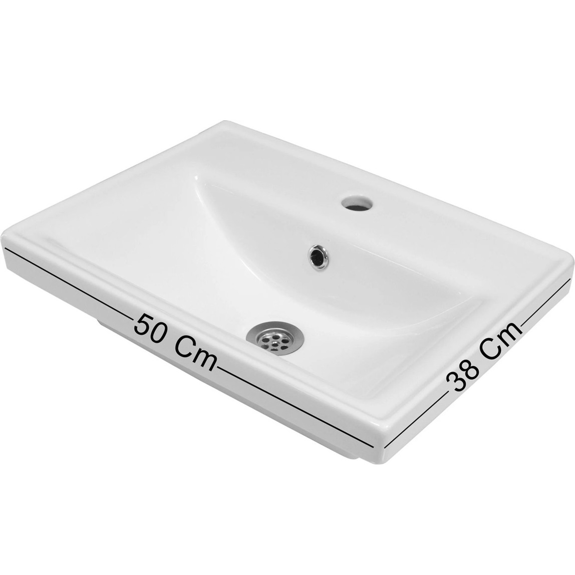    Kemer Aynalı 50 cm Takım Banyo Dolabı Antrasit 