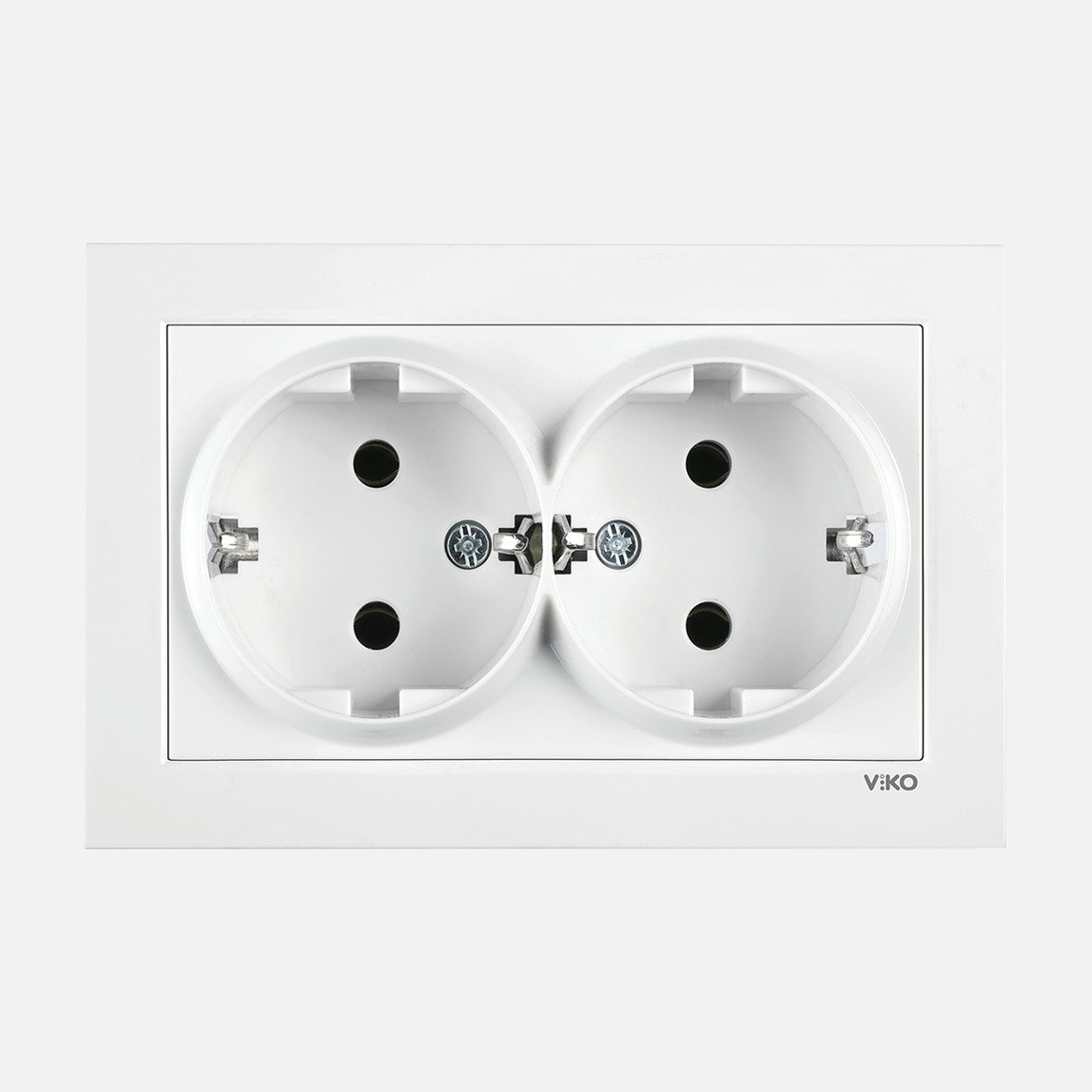    Viko Karre 55 Beyaz İkili Topraklı Priz C1 Mekanizma 