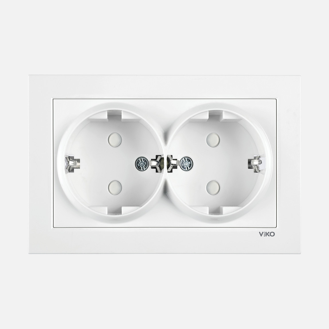    Viko Karre 55 Beyaz İkili Topraklı Priz Çocuk Koruma C1 Mekanizma 