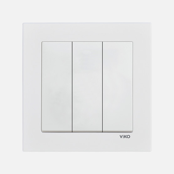 Viko Karre 55 Beyaz Üçlü Anahtar
