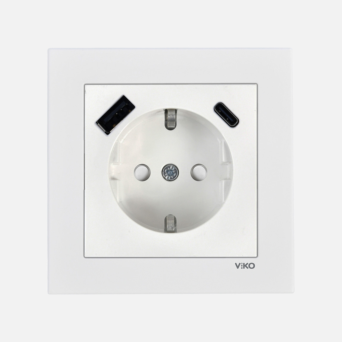    Viko Karre 55 Beyaz Usb (Type- Topraklı) 