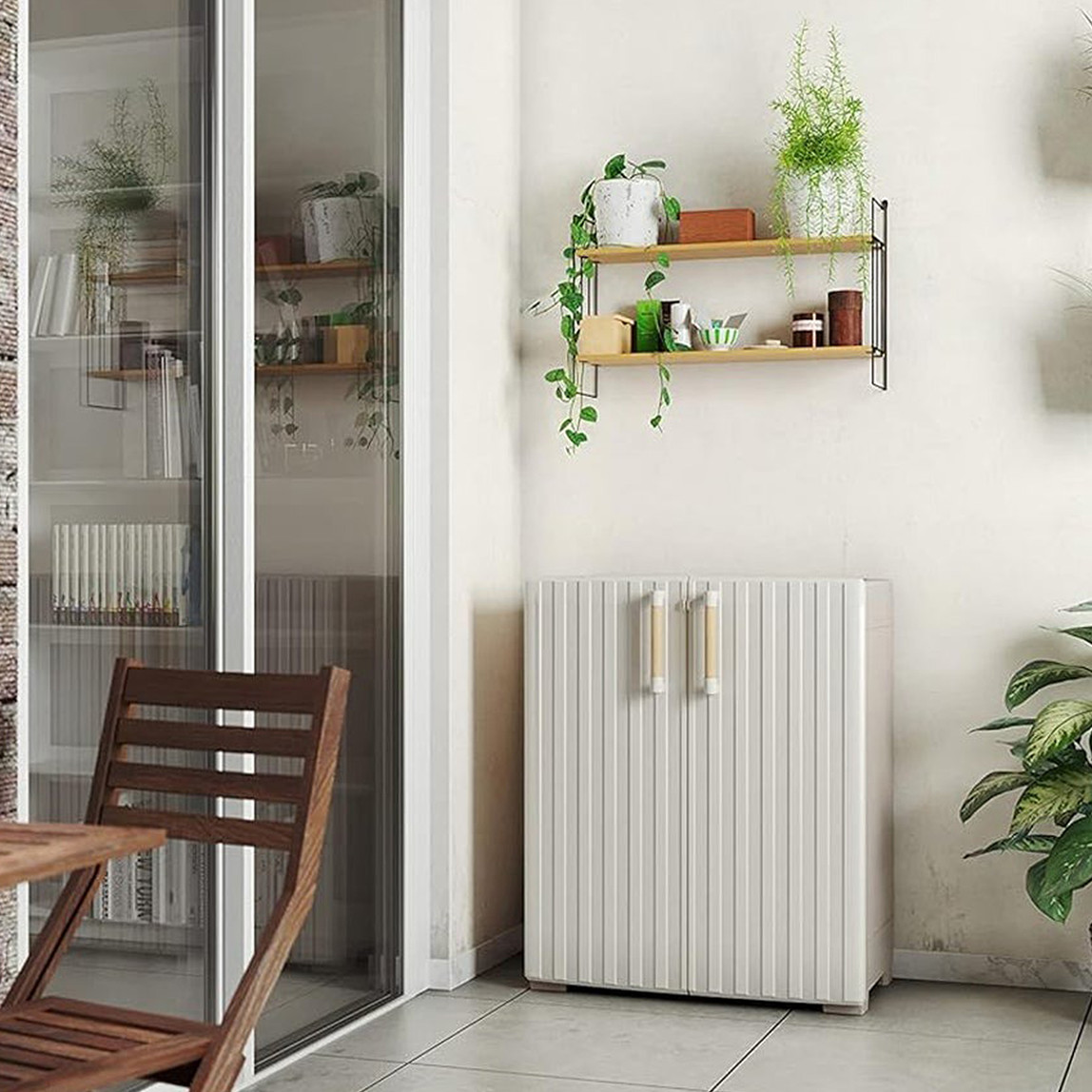    Keter Groove 2 Raflı Plastik Dolap Bej 