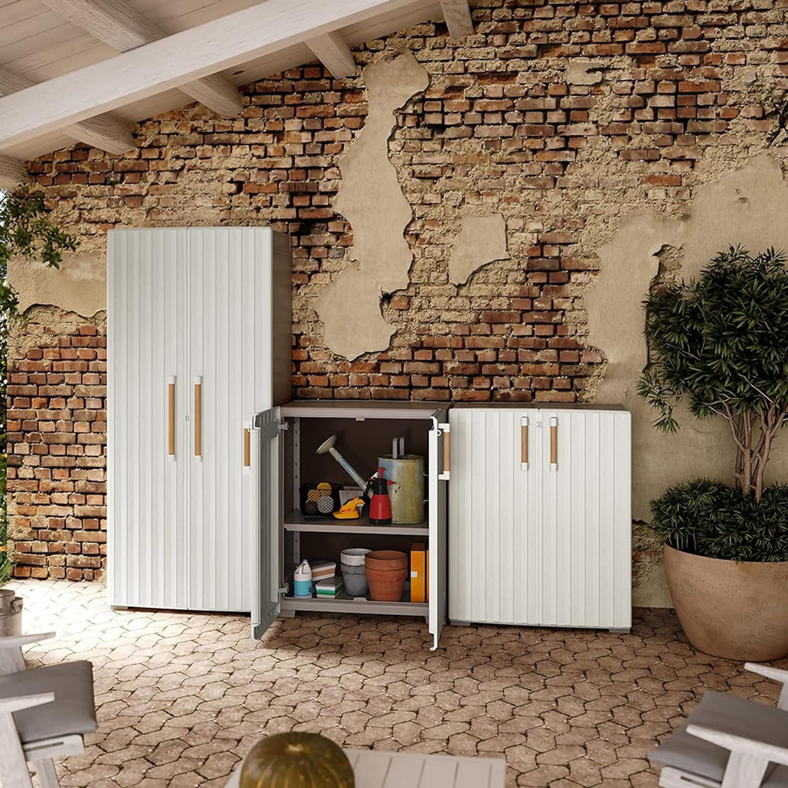    Keter Groove 2 Raflı Plastik Dolap Bej 