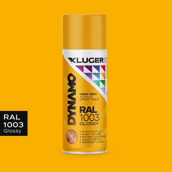 Kluger Dynamo Akrilik Düz Sprey Boya Taksi Sarı RAL 1003 400 ML


