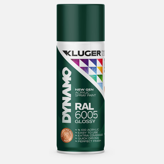 Kluger Dynamo Akrilik Düz Sprey Boya Yosun Yeşil RAL 6005 400 ML

