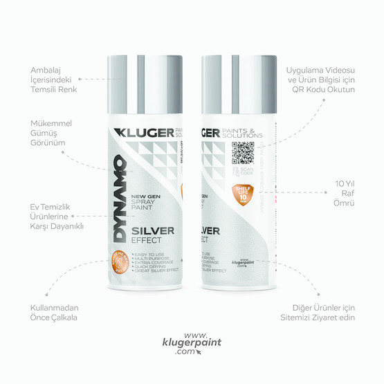 Kluger Dynamo Sprey Boya Gümüş Efekt 401 400 ML