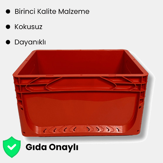 Euronorm Çok Amaçlı Taşıma ve Saklama Kasası Kırmızı 21 lt