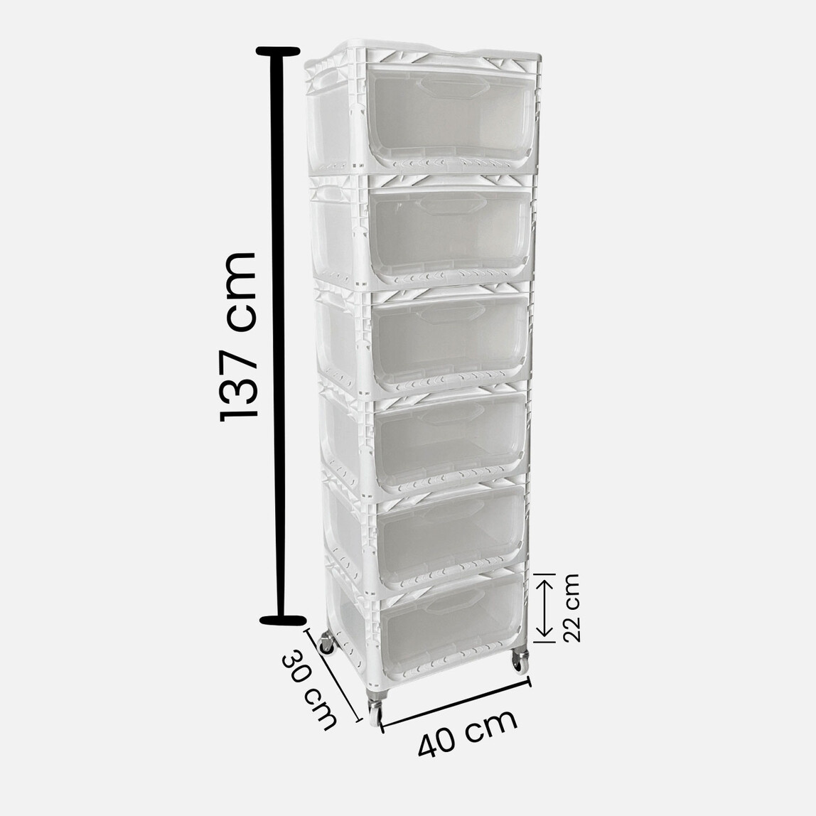    Alpin Magic Kombo 6R Tekerlekli Çok Amaçlı Raf Beyaz 