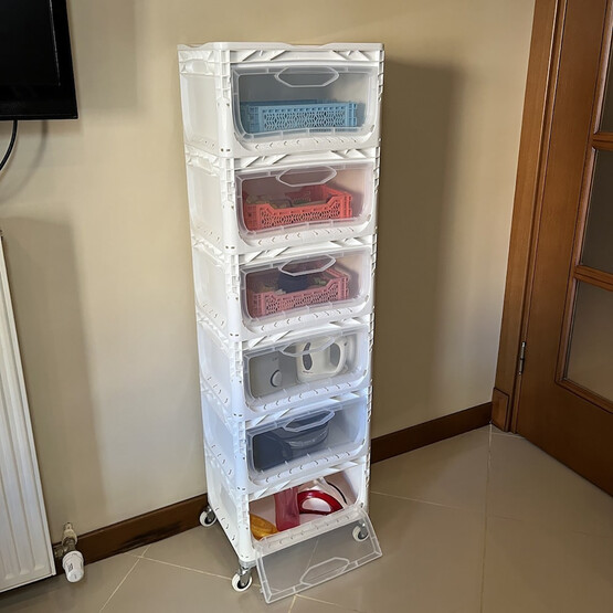 Alpin Magic Kombo 6R Tekerlekli Çok Amaçlı Raf Beyaz