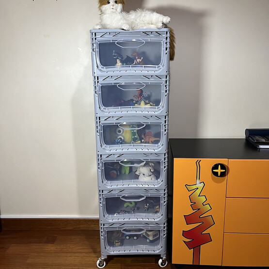 Alpin Magic Kombo 6R Tekerlekli Çok Amaçlı Raf Gri