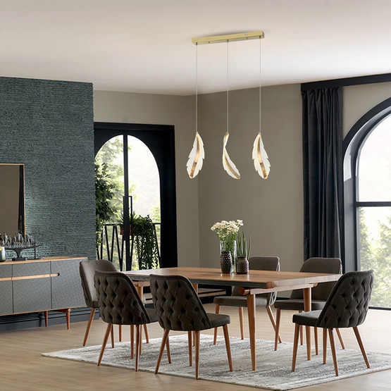 Lucea Miano Sıralı Üçlü Yaprak Motif Sarkıt