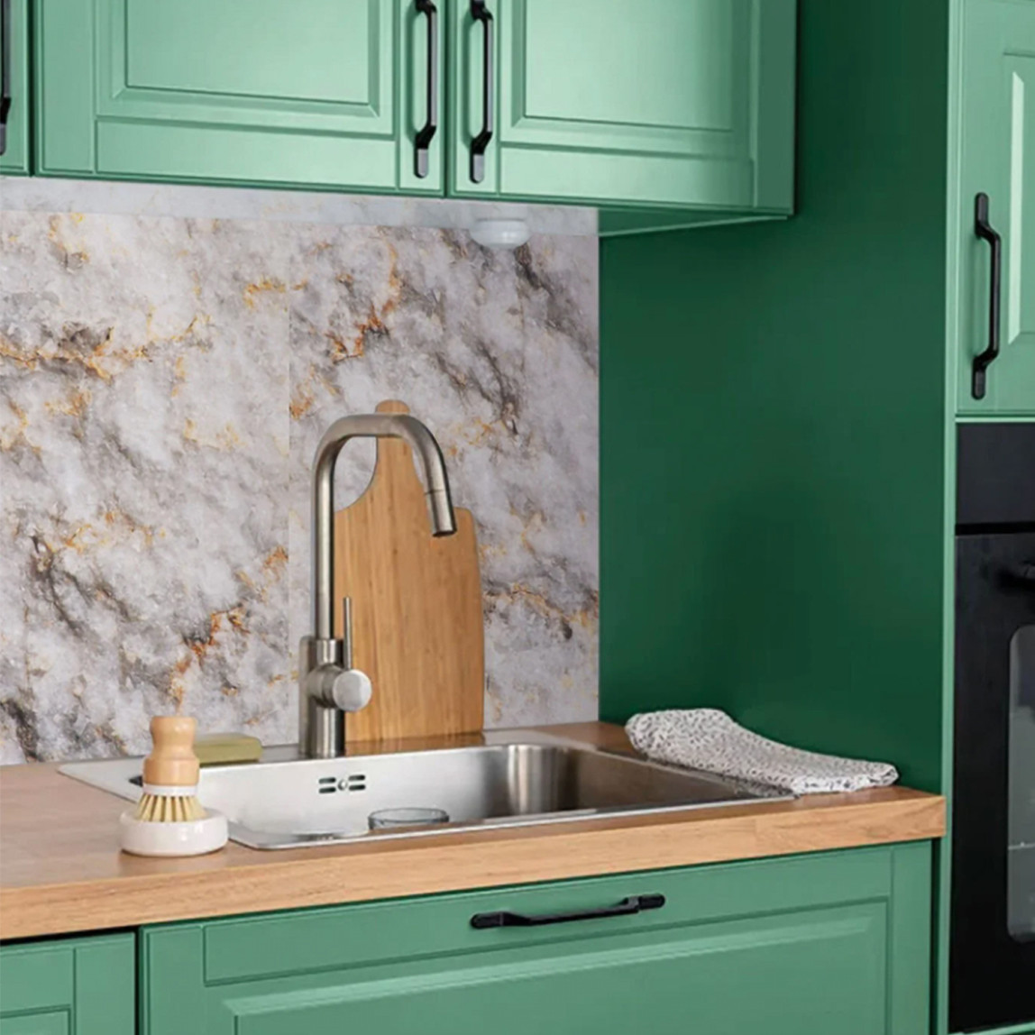    Tink Gold Mermer Desenli Panel Pvc Karo 