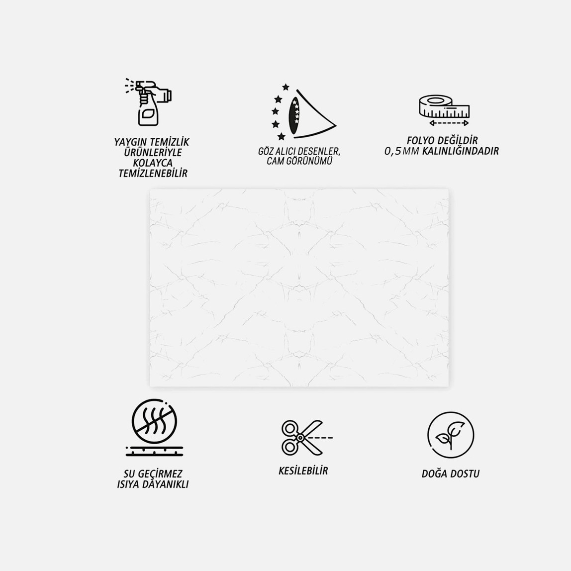    Tink Silver Mermer Desenli Pvc Panel 