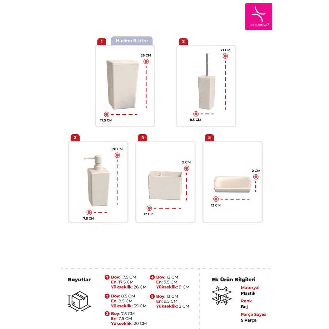    Primanova Biga Banyo Seti Bej 