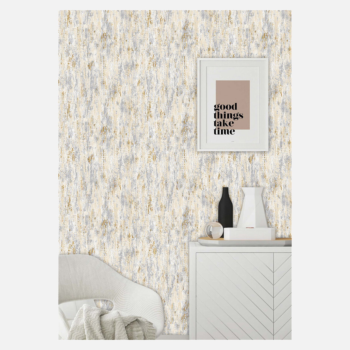    Golden Black 41120 Sarı Beyaz Duvar Kağıdı 