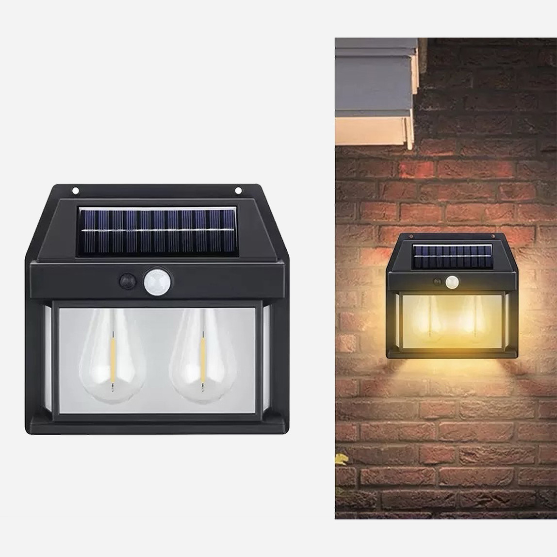    Sensörlü İkili Led Solar Aplik 