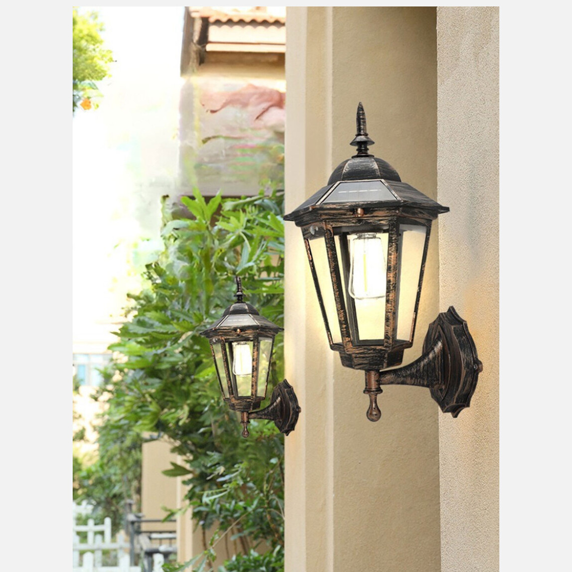    Altıgen Ampul Görünümlü Solar Led Aplik 