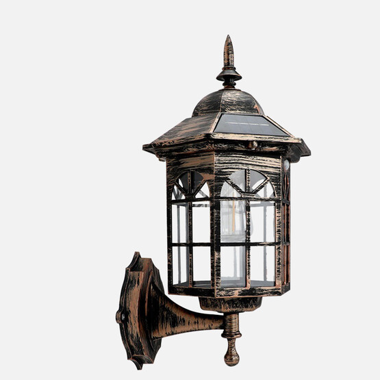 Fener Ampul Görünümlü Solar Led Aplik