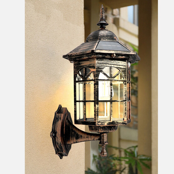 Fener Ampul Görünümlü Solar Led Aplik