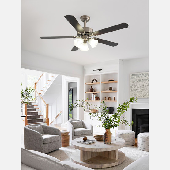 Dlc Brisote Tavan Vantilatörü Mat Krom 3XE27 132cm Uzaktan Kumandalı