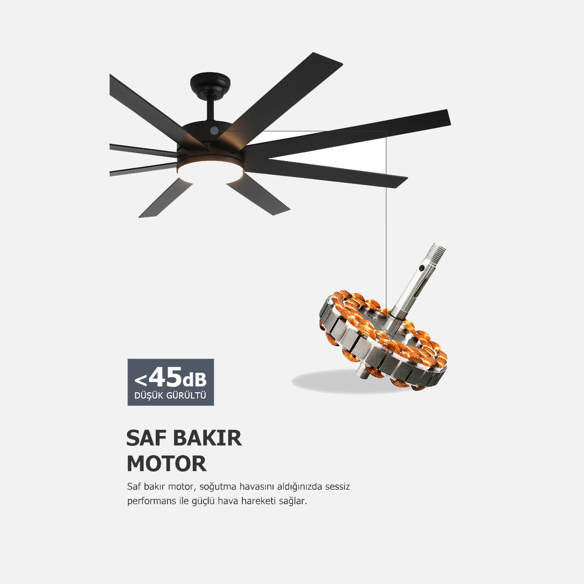    Dlc Zephyr Tavan Vantilatörü Siyah 162 cm Uzaktan Kumandalı 