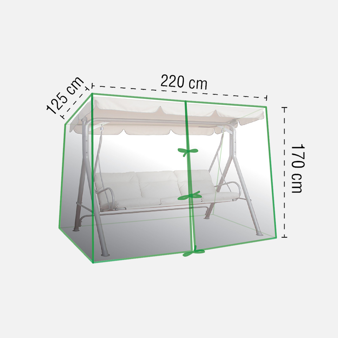    Homaks 3 Kişilik Salıncak Koruma Örtüsü Fermuarlı 220x125 