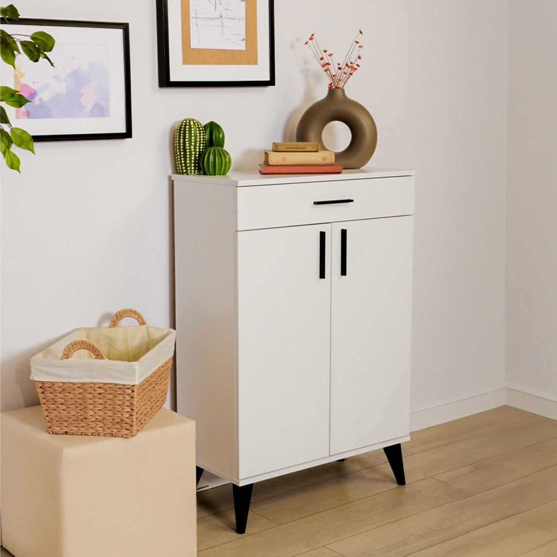    Adore Retro Çok Amaçlı Dolap-Beyaz  