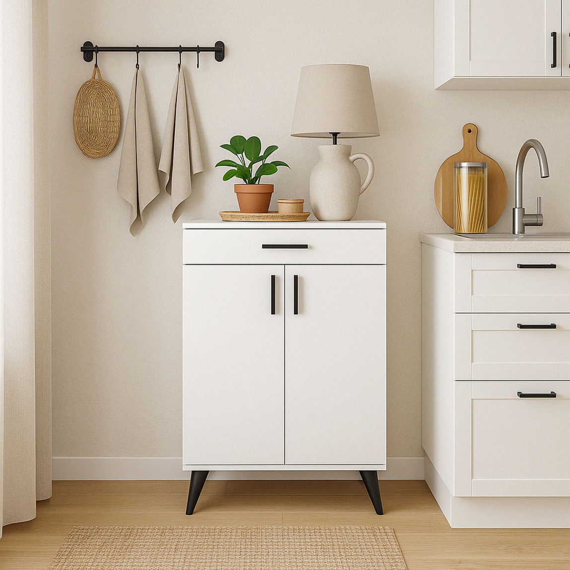    Adore Retro Çok Amaçlı Dolap-Beyaz  